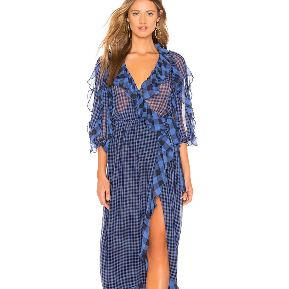 Tularosa Alicia blue checkered dress